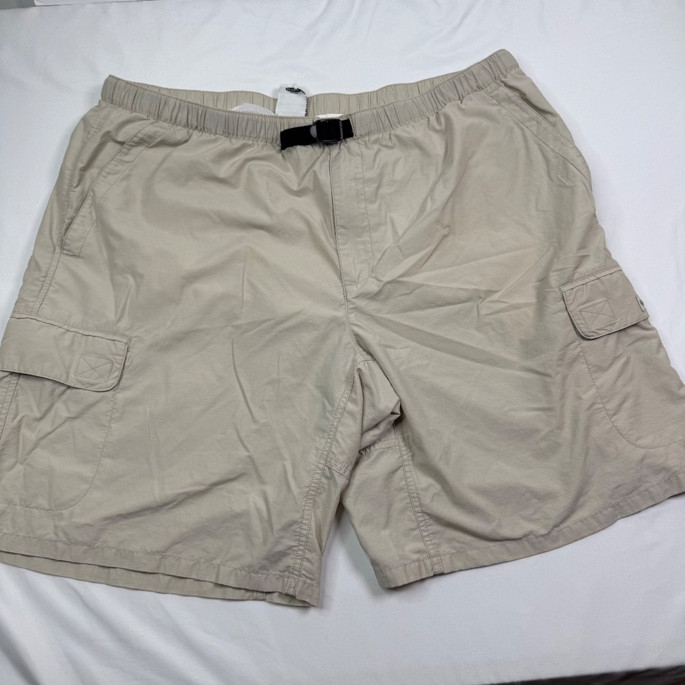 Columbia Mens Cargo Shorts Tan Khaki Mesh Lined Belted Hiking XM4094 XL 9 Inseam